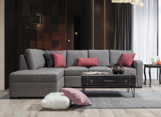 Woonkamer gestoffeerde meubels Luxe hoekbank L-vorm Modern design Bank Bank