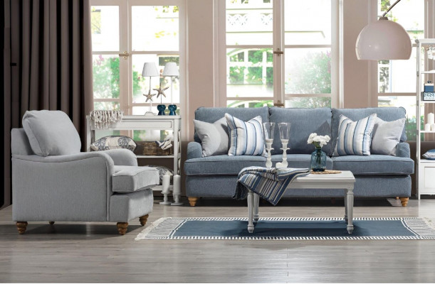 Sofaset 2-delig Woonkamer Inrichting Driepersoons Bank Luxe Fauteuil Nieuw