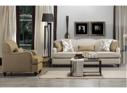 Sofa Set 2-delig driezitsbank Modern fauteuil Bankstel Design Woonkamer