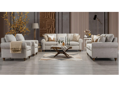 Woonkamer bankstel Modern Design Meubels 2x Bank Driezits 2x Fauteuil
