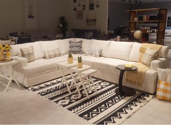 Hoekbank L-vormig Modern Bank Bank Woonkamer Bekleding Meubels Luxe