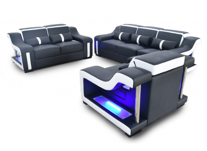 Sofaset 3+2+1 zits set Designbank Beklede banken Verlichte bank