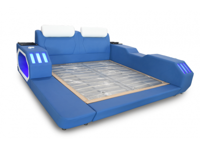 Multifunctionele bedden Led Luxe Design Blauw Bed Hotel Tweepersoons 180x200