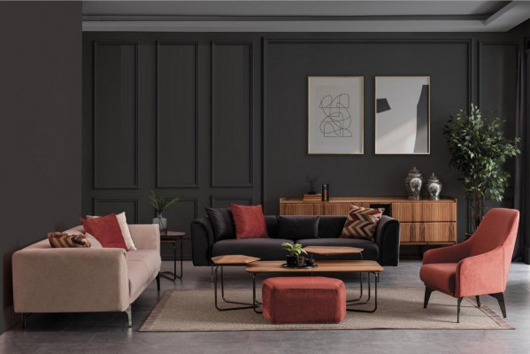 Moderne zitgroep luxe sofa's driezitter fauteuil 3+3+1 set woonkamer