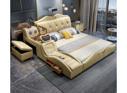 Designbed Beige Hotelbekleding 180x200 Multifunctionele plankbedden Nieuw