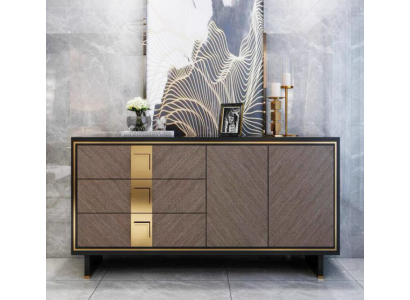 Sideboard Kommode Schrank Holz Modern Design Grau Luxus Wohnzimmer  Dressoir ladekast kast hout modern design grijs luxe woonkamer