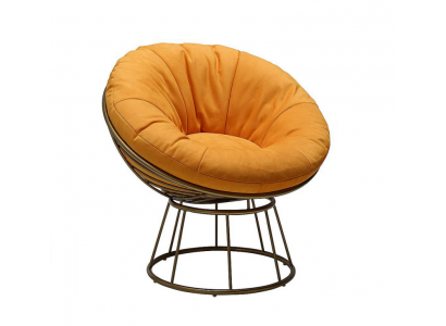 Fauteuil Club Lounge Designer gestoffeerd 1-zits Relaxfauteuil Oranje