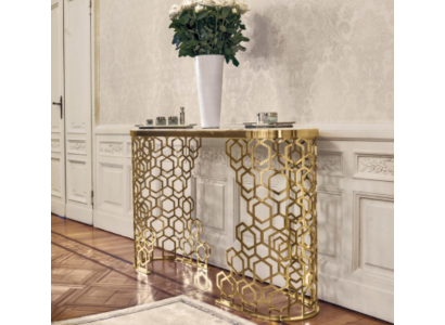 Luxe console ontwerp consoles tafel meubilair dressoir inrichting goud