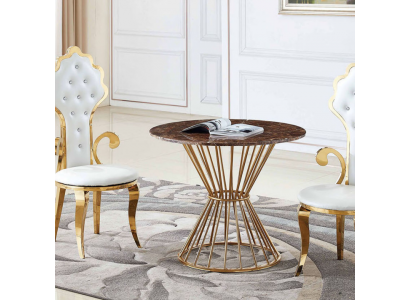 Eettafel Koffietafel Woonkamer Goud Luxe Design Ronde Tafel Roestvrij Staal