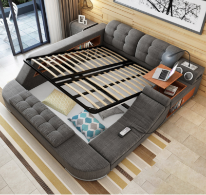 Ontwerpbed gestoffeerde bedden hotel massage functie multifunctioneel rek.