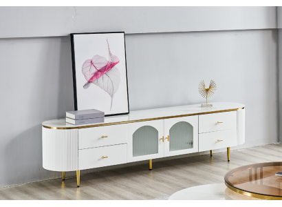 Ovale televisiestandaard rtv laag tv dressoir tv dressoir woonkamer houten meubels