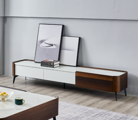 TV-standaard RTV Lowboard Wit Tafel Hout Modern Woonkamer Dressoir