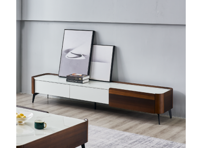 TV-standaard RTV Lowboard Wit Tafel Hout Modern Woonkamer Dressoir