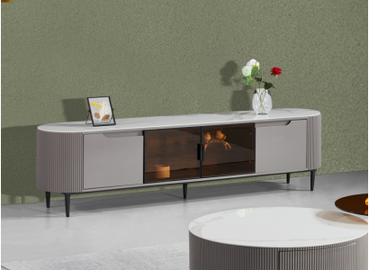 rtv Lowboard tv standaard Sideboard Hout Grijs Luxe Woonkamer Design