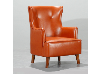 Oranje fauteuil eenzitter woonkamer luxe kunstlederen zitmeubels nieuw