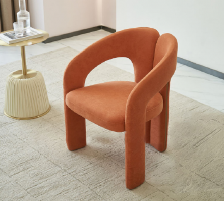 Oranje fauteuil woonkamer stoel eenzitter gestoffeerde zitmeubel lounge relax