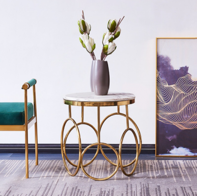 Bijzettafel Tafel Bijzettafel Designer Meubels Goud Rond Roestvrijstalen Tafel