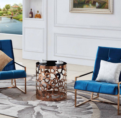 Salontafel Koffietafel Bijzettafel Designer Tafel Roestvrij staal Goud Nieuw