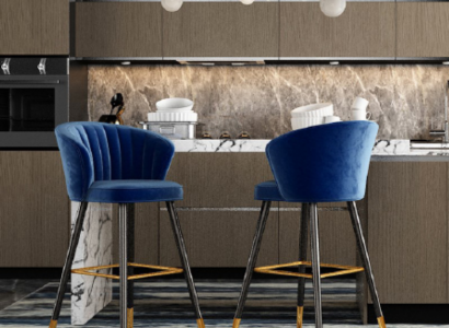 Barkruk Barkruk Blauw Fluweel Ontwerp Barkrukken Barkruk Stoelen Nieuw