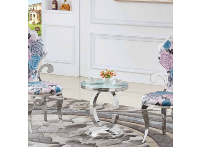 Luxe woonkamer salontafel van roestvrij staal, designmeubels bijzettafel, nieuw.