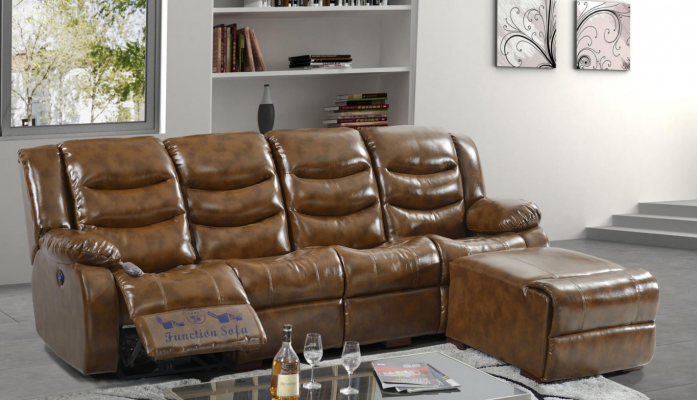 Luxe meubels bank 4-zits poef bank ontwerp bekleding ontspanning woonlandschap