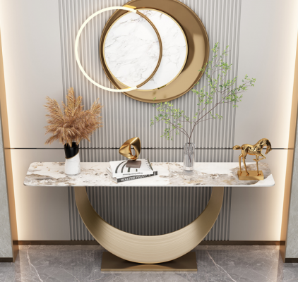 Console woonkamer bijzettafel modern ontwerp meubels hout goud nieuw
