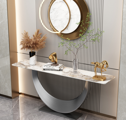 Console Designer Luxe Modern Console Tafel Roestvrij Staal Ontwerp Zilver