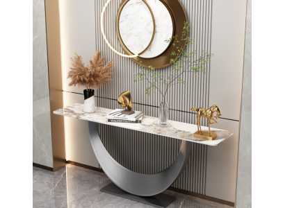 Console Designer Luxe Modern Console Tafel Roestvrij Staal Ontwerp Zilver