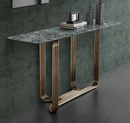 Console tafel hout tafel console luxe console tafels design roestvrij staal