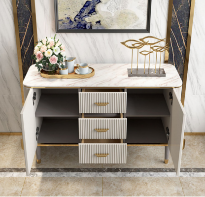 Ontwerp meubels Luxe ladekasten dressoir woonkamer Modern grijs hout Nieuw