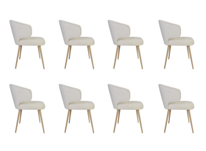 8x Stoelen Stoel Bekleding Ontwerp Lounge Club Zit Leuning Set Fauteuil Nieuw