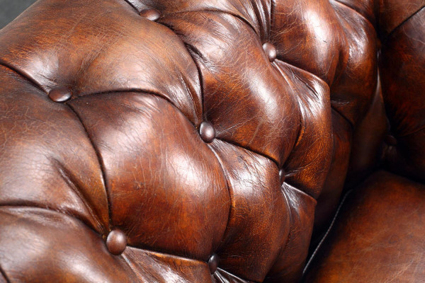 Chesterfield Bank Bank Bekleding 1 Zits Fauteuil Bankstellen Design Bekleding Leer Nieuw