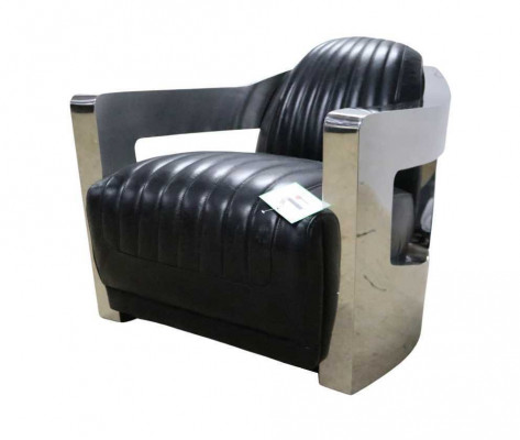 Lederen fauteuil Aviator Club fauteuil Art Deco Cocktail fauteuil TV fauteuil nieuw