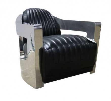 Lederen fauteuil Aviator Club fauteuil Art Deco Cocktail fauteuil TV fauteuil nieuw