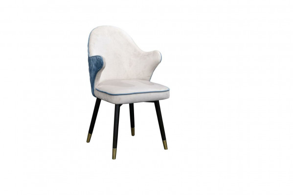 Stoel 1x Eetkamer Gestoffeerde Fauteuil TV Lounge Club Stof Zitting Lederen Stoel