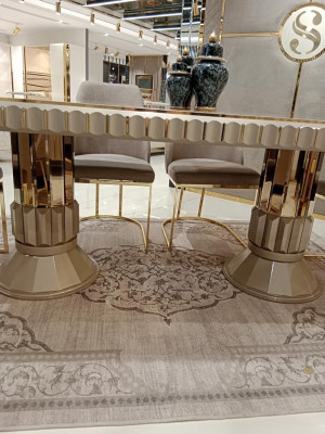 Luxe tafel Beige Roestvrijstalen tafels Italiaans ontwerp Eettafels Eettafel Nieuw