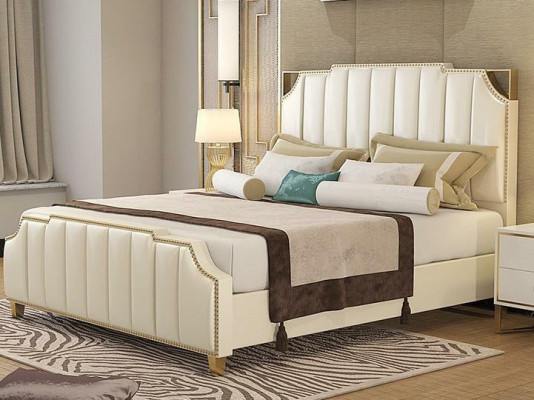 Ontwerp tweepersoons bed hotel luxe slaapkamer 180x200cm lederen bedden gestoffeerd.