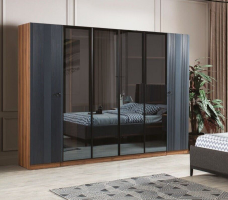 Luxe kledingkast Slaapkamer Stijl Modern Houten Meubilair Kast 6-deurs
