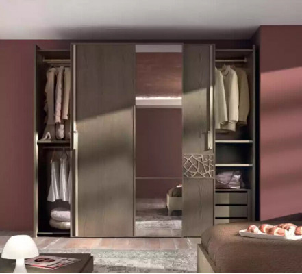 Slaapkamer bed 2x nachtkastje design 6-delig compleet set bruin 6-delig