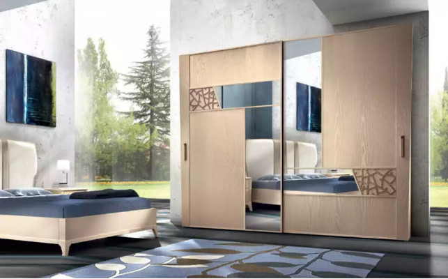 Slaapkamer kledingkast houten kast hout Italiaanse meubels kasten.
