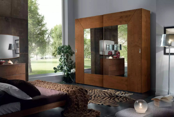 Slaapkamer kledingkast Houten kast Modern bruin Kleerkasten