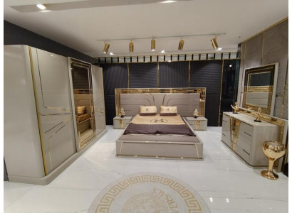 Slaapkamer Compleet bed 2x nachtkastjes Kledingkast Commode met spiegel