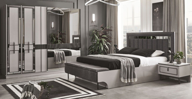 Slaapkamer set Complete bed 2x nachtkastjes Kledingkast Luxe meubels