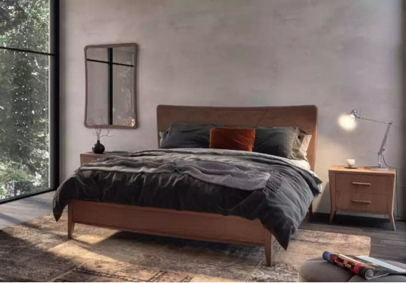 Slaapkamerset Luxe Bed 2x Nachtkastjes Design nieuw bruin 3-delig Modern