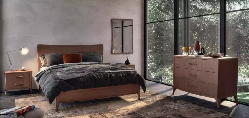 Slaapkamerset Luxe Bed 2x Nachtkastjes Design nieuw bruin 3-delig Modern