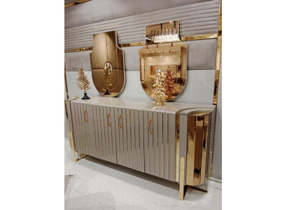 Ladekast met 2x spiegel houten meubel dressoir luxe meubel modern meubel 3-delig nieuw