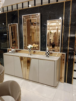 Luxe moderne commode met 3x spiegel exclusief ontwerp en hoge kwaliteit