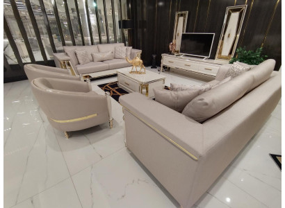 Moderne bankstel 3+3+1+1 zitter + salontafel bank fauteuil luxe set 5-dlg. Nieuw