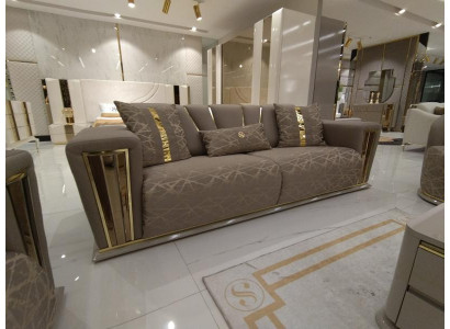 Bankstel 3-zits Textiel Hout Modern Bankstel Bank Sofa's Design Luxe Nieuw Bankstel