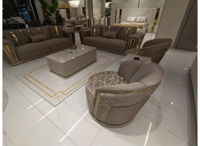 Bankstel 3+3+1+1 zits Textiel Modern Compleet Fauteuil Bankstel 3 zits Luxe